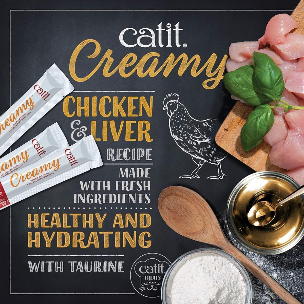 Catit Creamy Lickable Cat Treat, 72 Pack, 0.5 oz Each