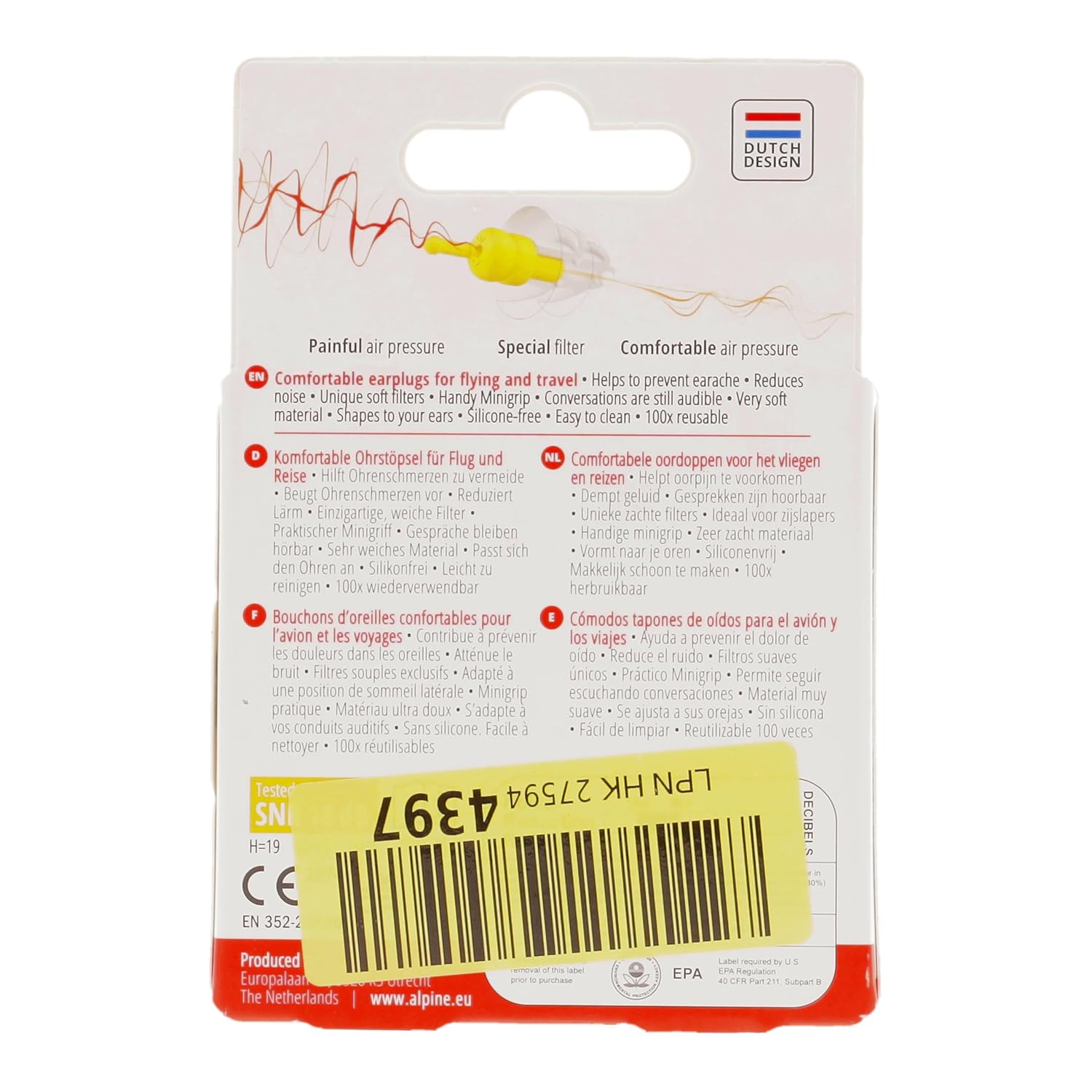 Buy now Alpine FlyFit - Earplugs for Pressure Relief & Preventing Ear Pain While Flying - Airplane Travel Essentials - Comfortable Reusable Hypoallergenic Earplugs with Ultra Soft Filter at indiglob india