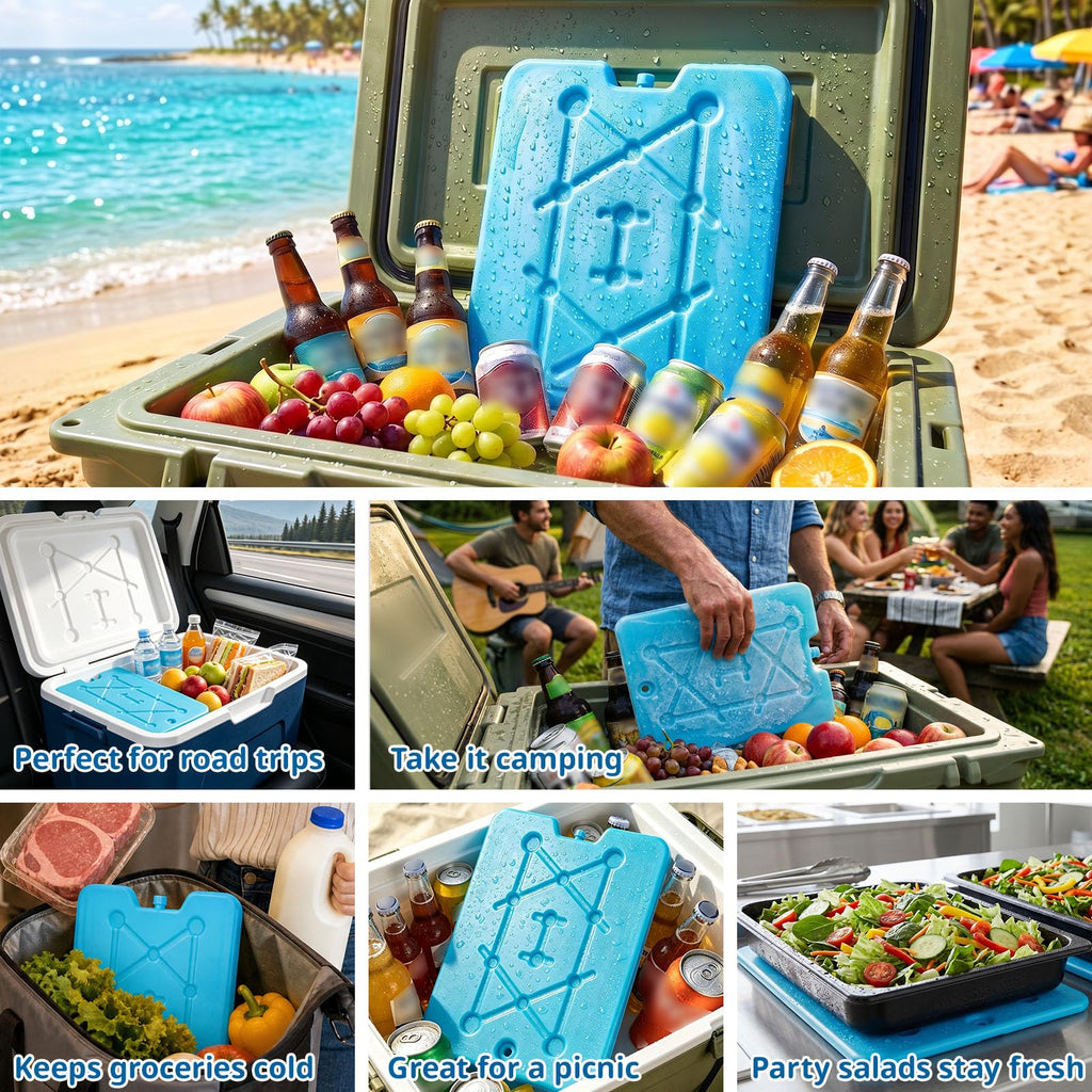 Large Ice Packs for Coolers (4Pcs) - 13 x 10 inch, 6Lb