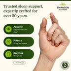Swanson Apigenin Sleep and Relaxation Supplement, 50 mg, 90 Capsules | For Adults Seeking Natural Sleep, Relaxation, and Stress Relief Support, Antioxidant Bioflavonoid Found in Chamomile