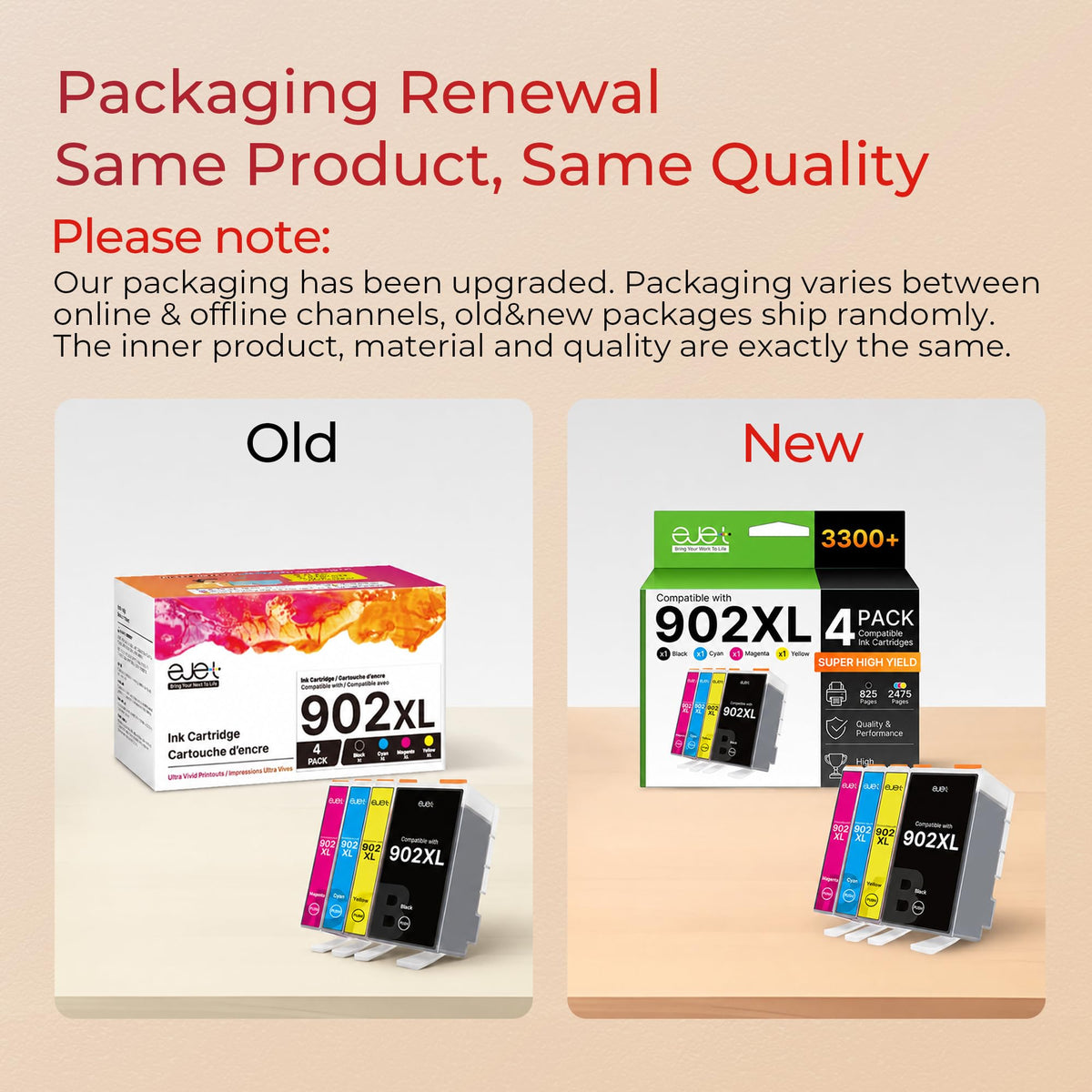 902XL Ink Cartridges for HP Printers for HP 902XL Ink Cartridges Combo Pack