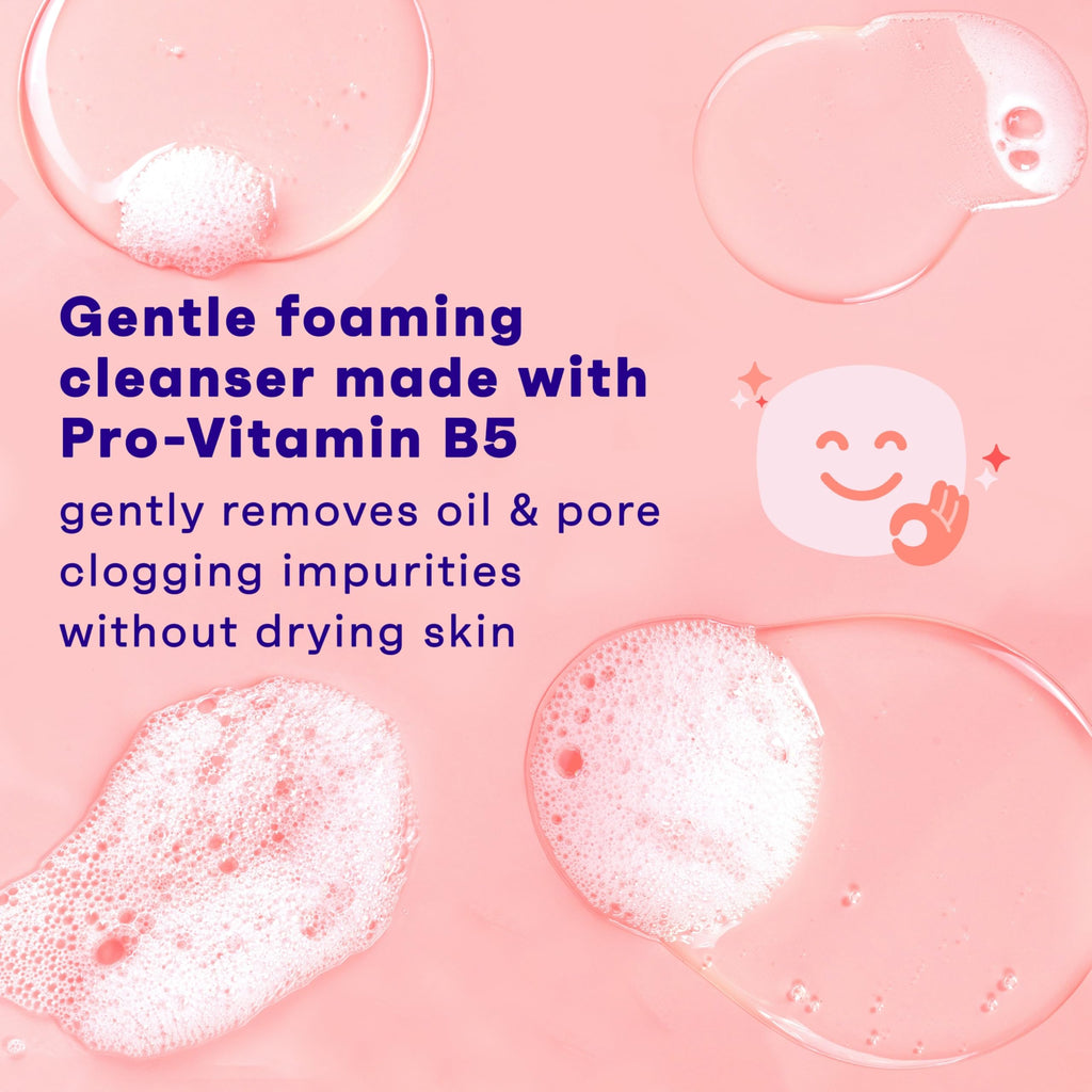 Clean & Clear Essentials Oil-Free Foaming Facial Cleanser, Daily Foaming Face Wash with Pro-Vitamin B5 for Sensitive Skin, Gently Removes Oil & Pore-Clogging Impurities, Fragrance-Free, 8 fl oz