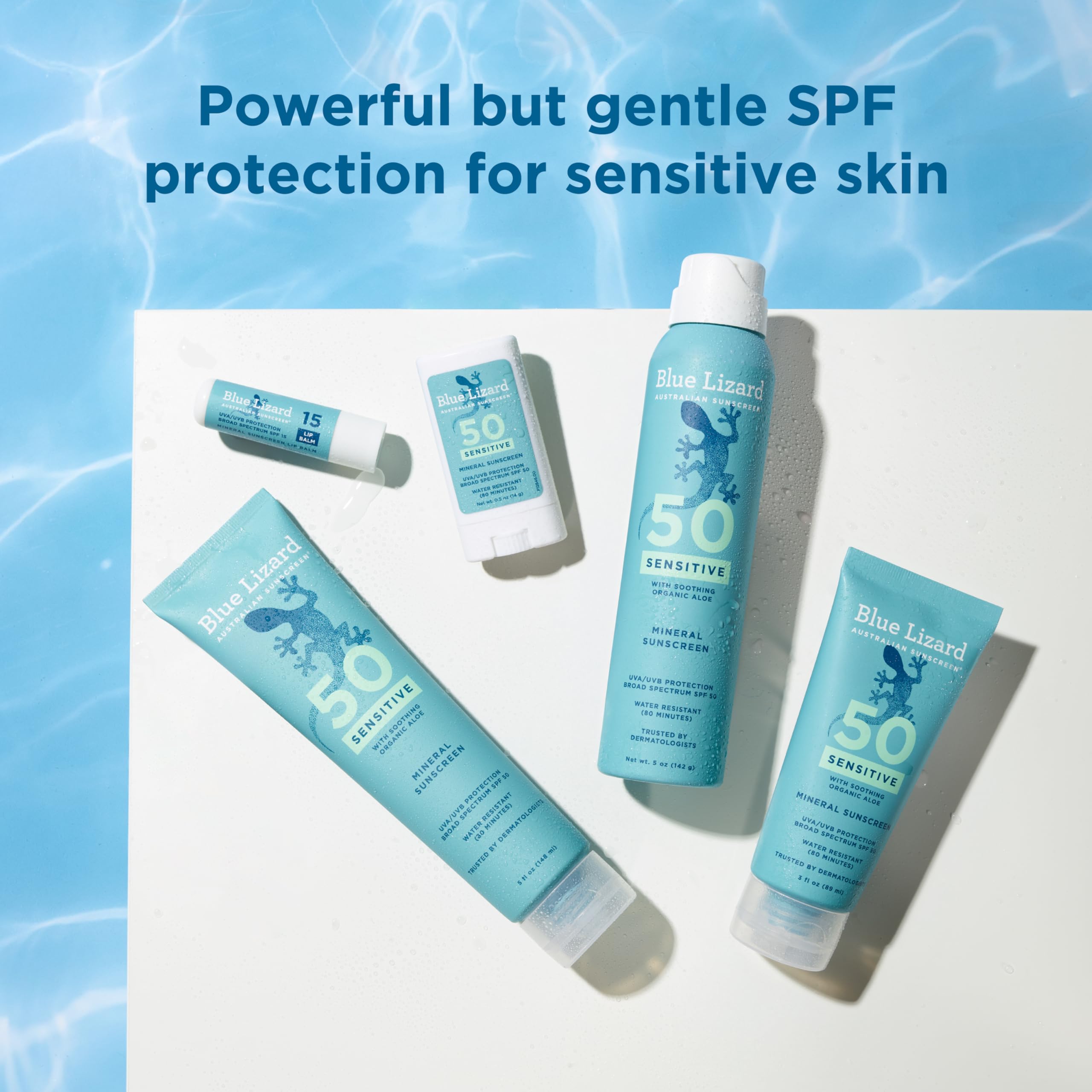 Buy now Blue Lizard Sensitive Mineral SPF 50 Sunscreen Lotion, 100% Mineral Sunscreen, UVA/UVB Protection, Infused with organic Aloe Vera, Soothes and Hydrates, 5 fl oz | with Zinc Oxide, 50+, Water Resistant, UVAUVB Protection, Sensitve at indiglob india