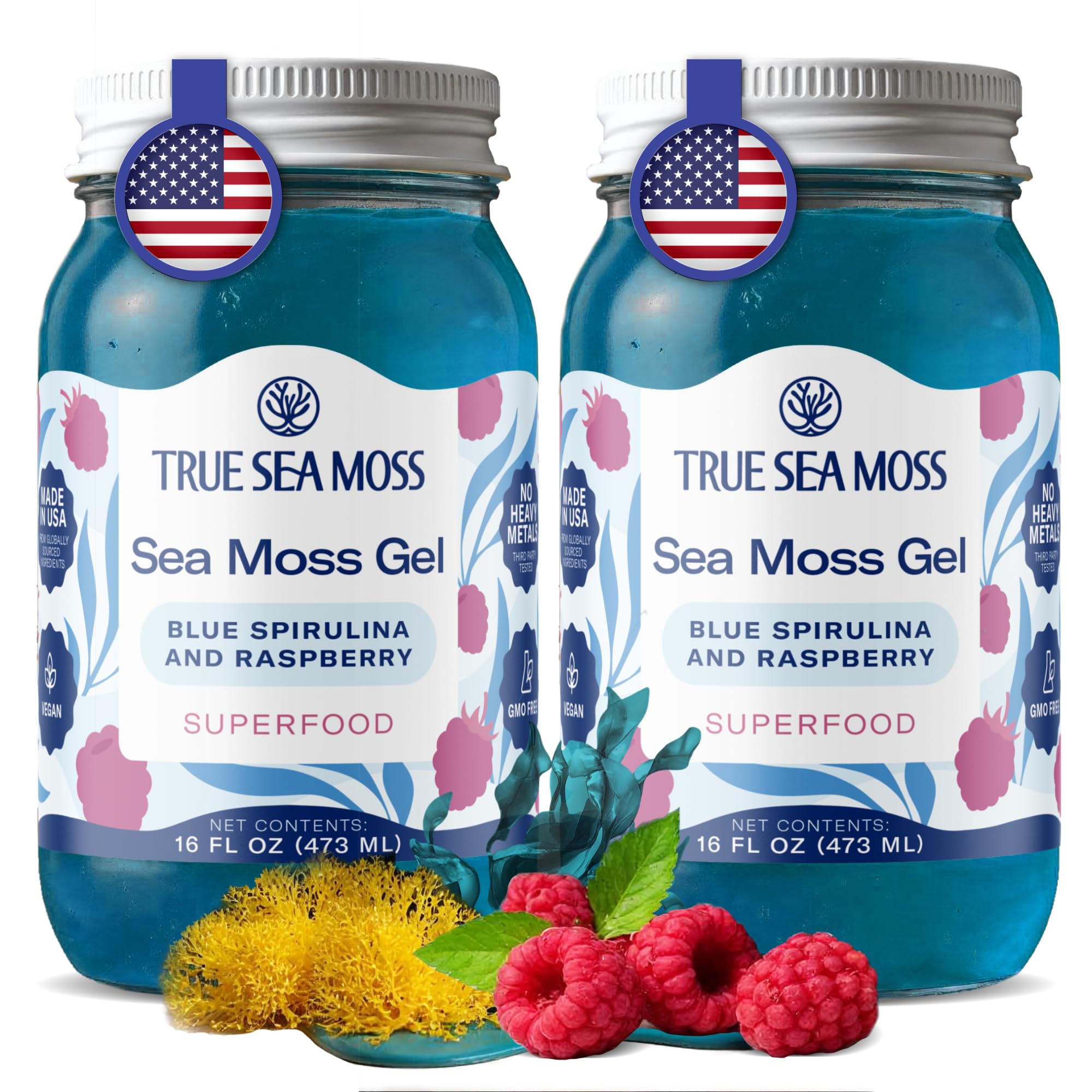 Buy now TrueSeaMoss Sea Moss Gel – Made in USA – Wildcrafted Seamoss, Fruits & Jarred Vegetables – Pineapple, Pack of 1 (Labels may Vary) Blue Spirulina 16 Fl Oz (Pack of 2) at indiglob india