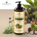Buy now Handcraft Blends Castor Oil with Rosemary Oil 8 Fl Oz | 100% Pure and Natural | Premium Grade Carrier Oil | Hair, Eyelashes and Eyebrows | Hair and Body at indiglob india