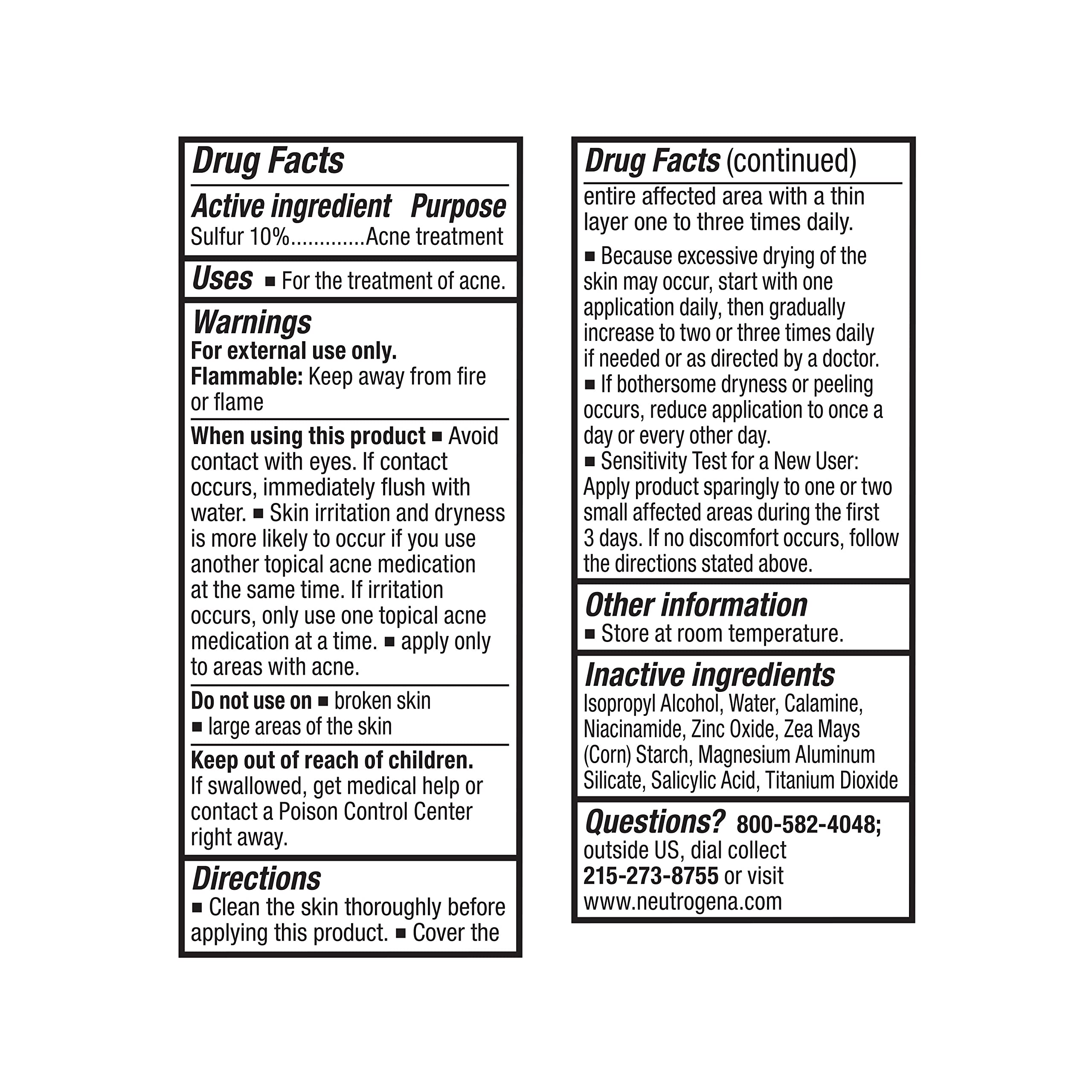 Buy now Neutrogena Stubborn Acne Spot Drying Lotion, Fragrance-Free Sulfur Acne Treatment Clears Acne By Drying Up & Shrinking Pimples, Paraben- & Oil-Free, 10% Sulfur & 4% Niacinamide, 1.0 fl. oz at indiglob india