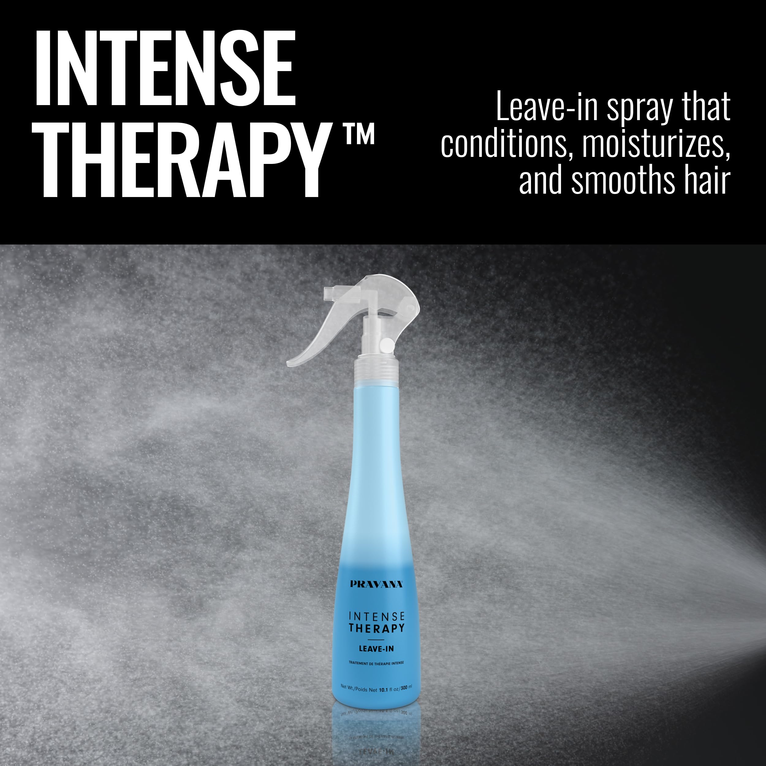 PRAVANA Intense Therapy Leave-In Conditioner Spray Treatment & Detangler | Instantly Detangles & Hydrates | Equalizes Hair Porosity | For All Hair Types | Strengthens & Softens Hair