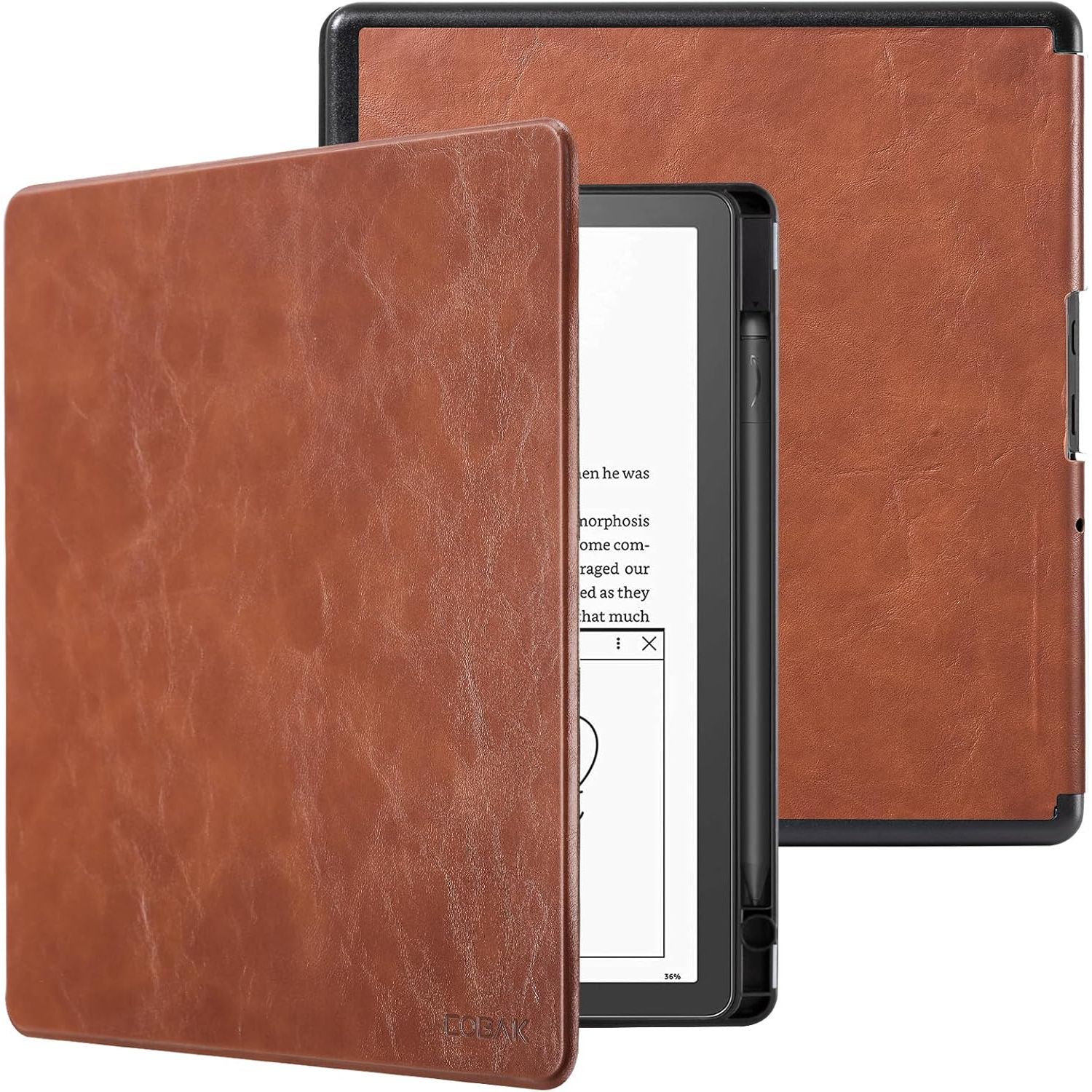 Buy now CoBak Case for Kindle Scribe - All New PU Leather Cover with Auto Sleep Wake Feature for Kindle Scribe 10.2" 2022 & 2024 Released with Pen Holder Vintage Brown at indiglob india