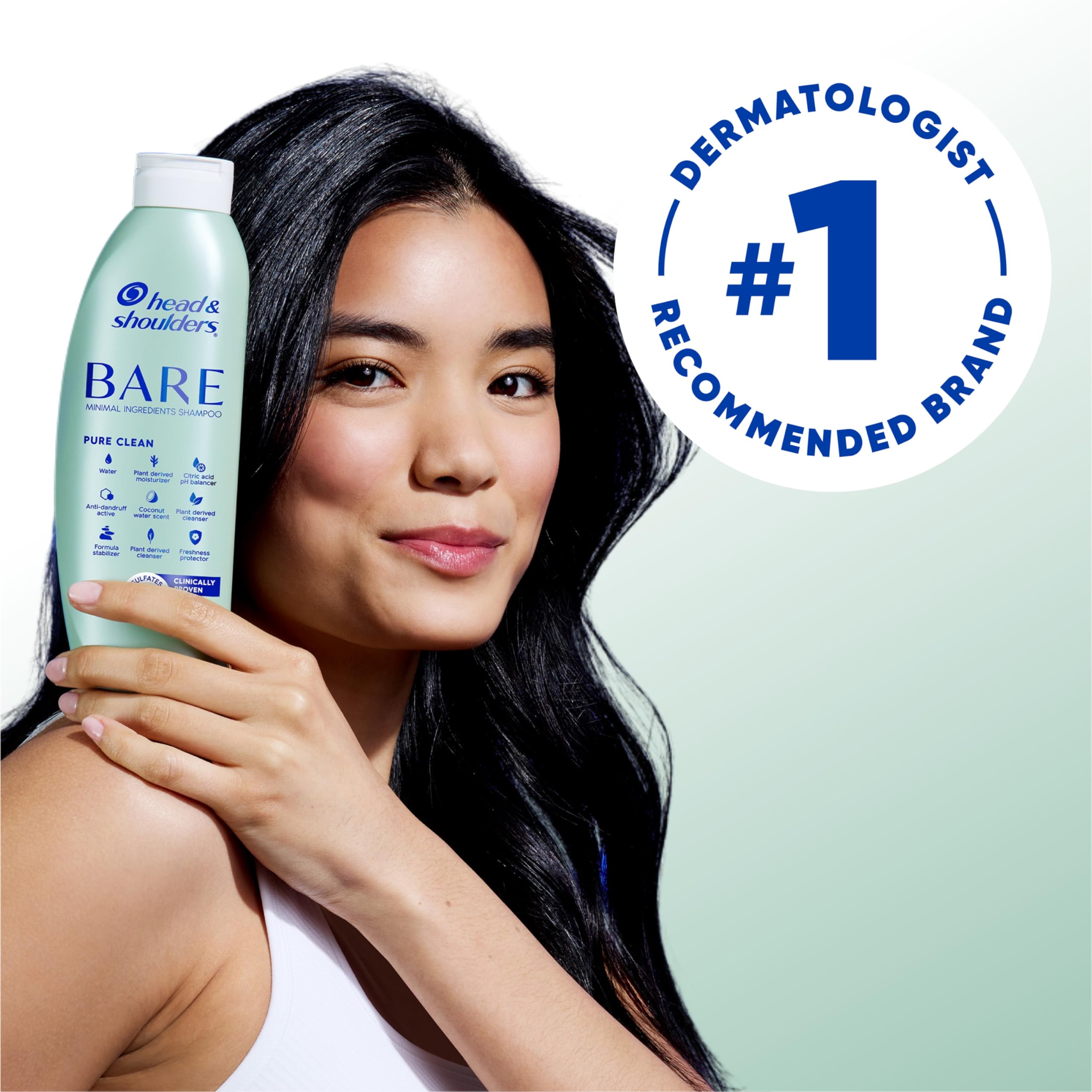 Head & Shoulders Anti-Dandruff Shampoo, BARE Soothing Hydration, 1% Pyrithione Zinc, Dry Scalp Relief, Free of Sulfates, Silicones, Dyes, 13.5 Fl Oz