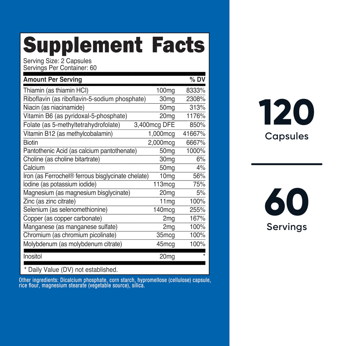 Nutricost Methylated Vitamin B Complex 120 Capsules, 60 Servings