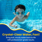 Pool Clarifier & Water Flocculant – Super Concentrated Floc for Cloudy Above Ground & Inground Swimming Pools – 64 oz – Chlorine, Saltwater, Chemicals Compatible – 1 oz Treats 5,000 Gallons