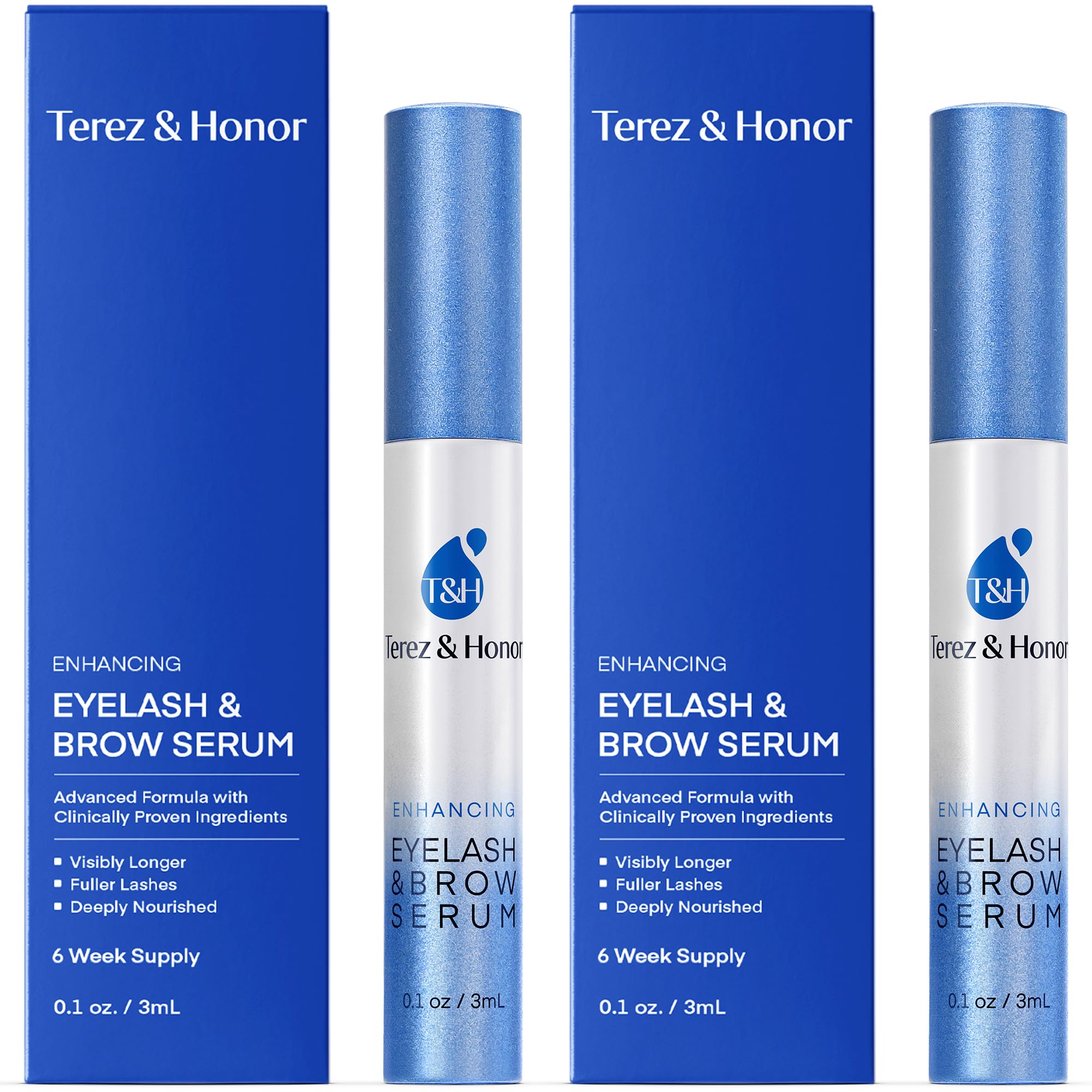 Advanced Eyelash Serum for Thicker, Longer Eyelashes and Eyebrows - Grow Luscious Lashes with Brow Enhancer (3mL)