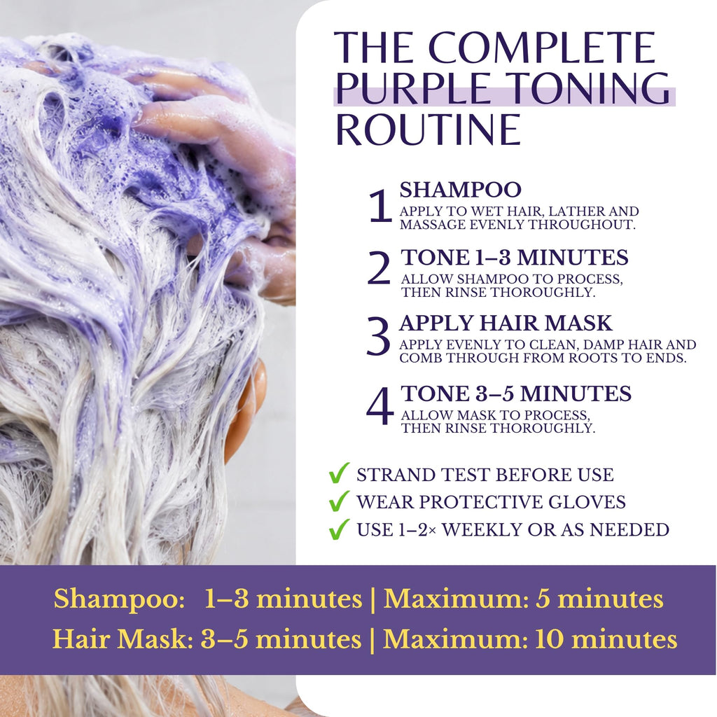Rosemary Purple Shampoo & Purple Hair Mask Conditioner Set, Sulfate-Free