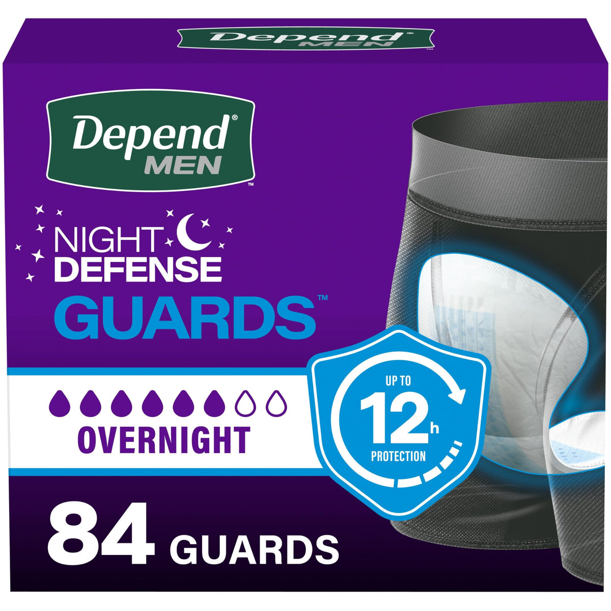 Depend Guards Incontinence Pads for Men, Overnight Absorbency, 84 Count