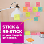 Post-it Super Sticky Notes, 1.88 x 1.88 in, Supernova Neons, 8 Pads