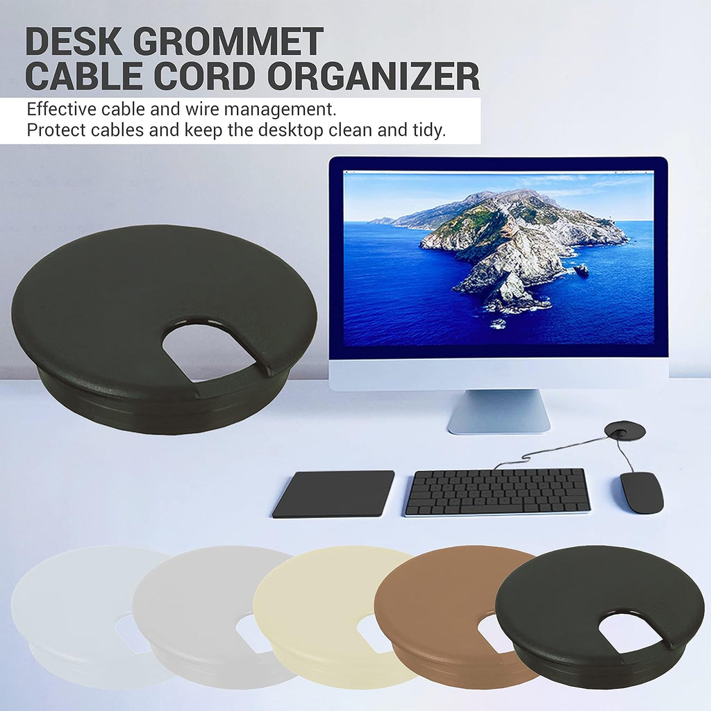 Buy now 5 Pack Rok Hardware 3" (76mm) Black Round Computer Desk Table Port Wire Cable Cord Organizer Hole Cover Grommet, ROKRG3BLK at indiglob india