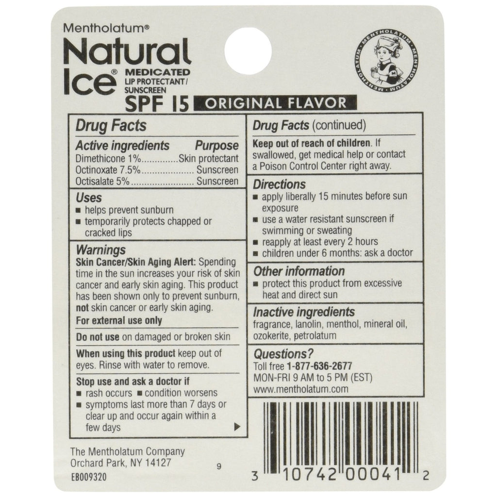Buy now Mentholatum Natural Ice Medicated Lip Protectant Sunscreen, 0.16 Ounce (Pack of 12) at indiglob india