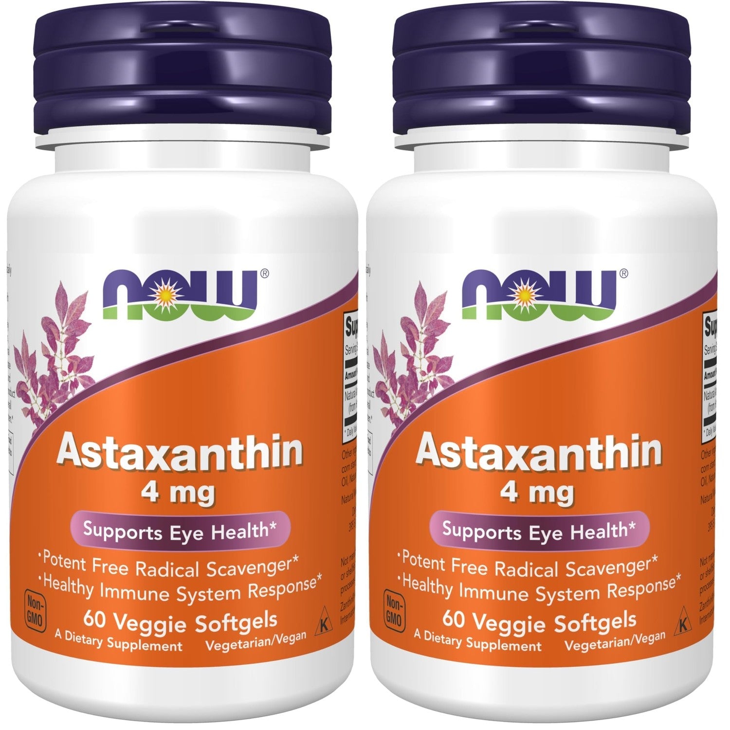 NOW Foods Supplements, Astaxanthin 4 mg, features Zanthin®, Supports Eye Health*, 60 Veg Softgels