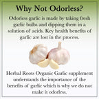 Herbal Roots Organic Whole Bulb Garlic Pills - Potent Extra Strength Immune Support - USDA Certified Organic - 60 Vegan Capsules