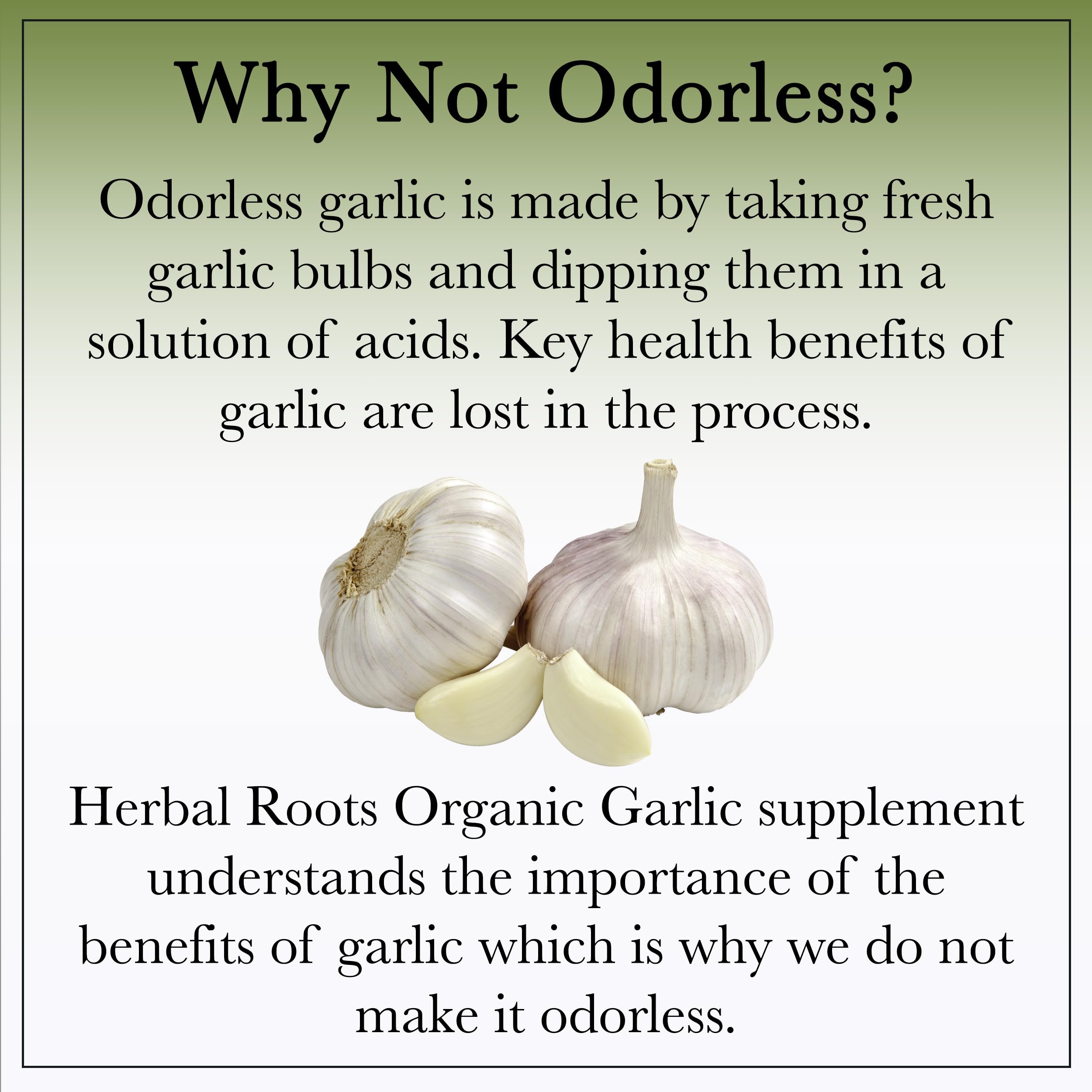 Herbal Roots Organic Whole Bulb Garlic Pills - Potent Extra Strength Immune Support - USDA Certified Organic - 60 Vegan Capsules