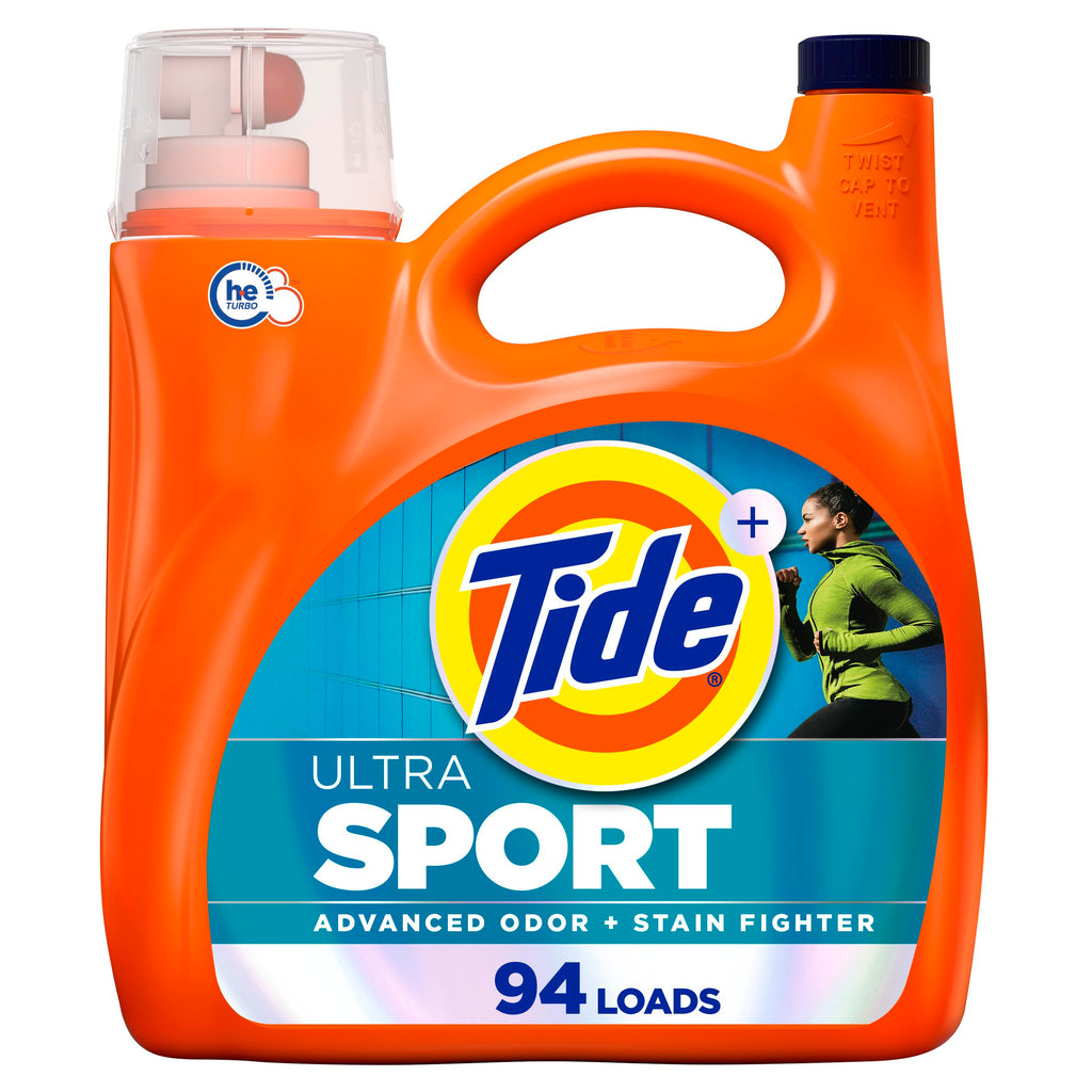 Buy now Tide Ultra Sport Liquid Laundry Detergent, 132 fl oz, 94 Loads, Laundry Detergent Liquid with Advanced Sweat plus Stain Fighters at indiglob india