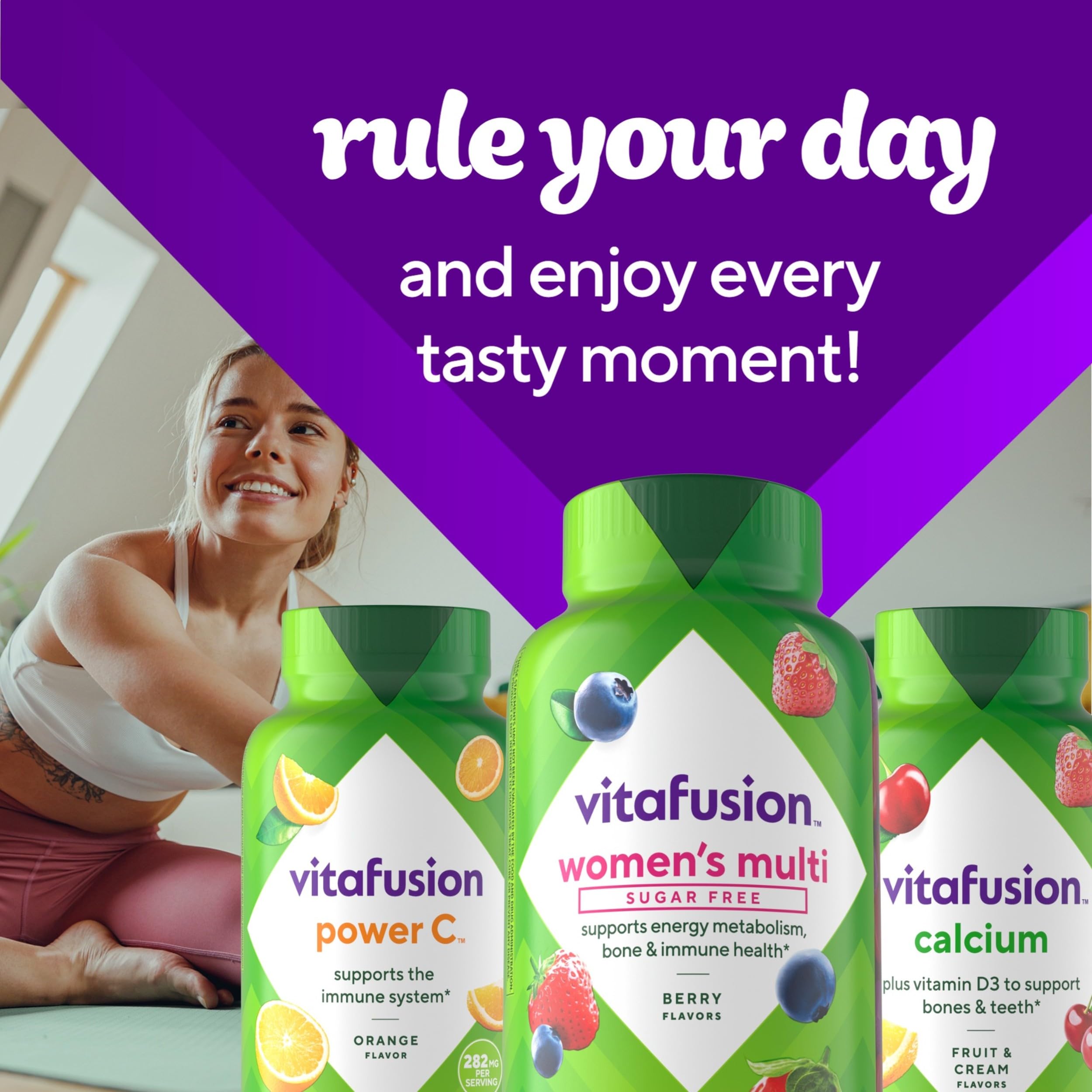 Vitafusion Women's Multivitamin Gummy | 90 Sugar-Free Gummies | Berry Flavor Multi Vitamins | Gluten and Dairy-Free Supplement