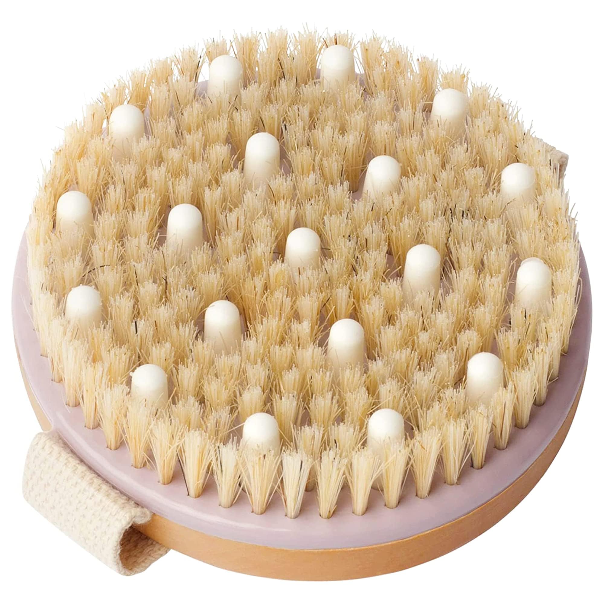 MainBasics Dry Brushing Body Brush | Lymphatic Drainage, Dry Skin, Cellulite, Blood Circulation, Exfoliating Natural Bristles and Massage Nodes