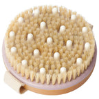 MainBasics Dry Brushing Body Brush | Lymphatic Drainage, Dry Skin, Cellulite, Blood Circulation, Exfoliating Natural Bristles and Massage Nodes