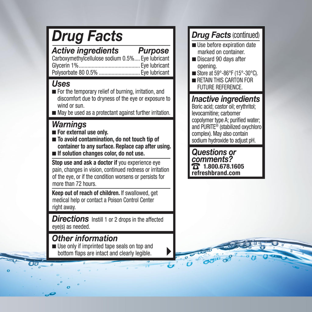 REFRESH OPTIVE Advanced Lubricant Eye Drops Artificial Tears, 2x0.33 Fl oz (20 mL), 2 Count