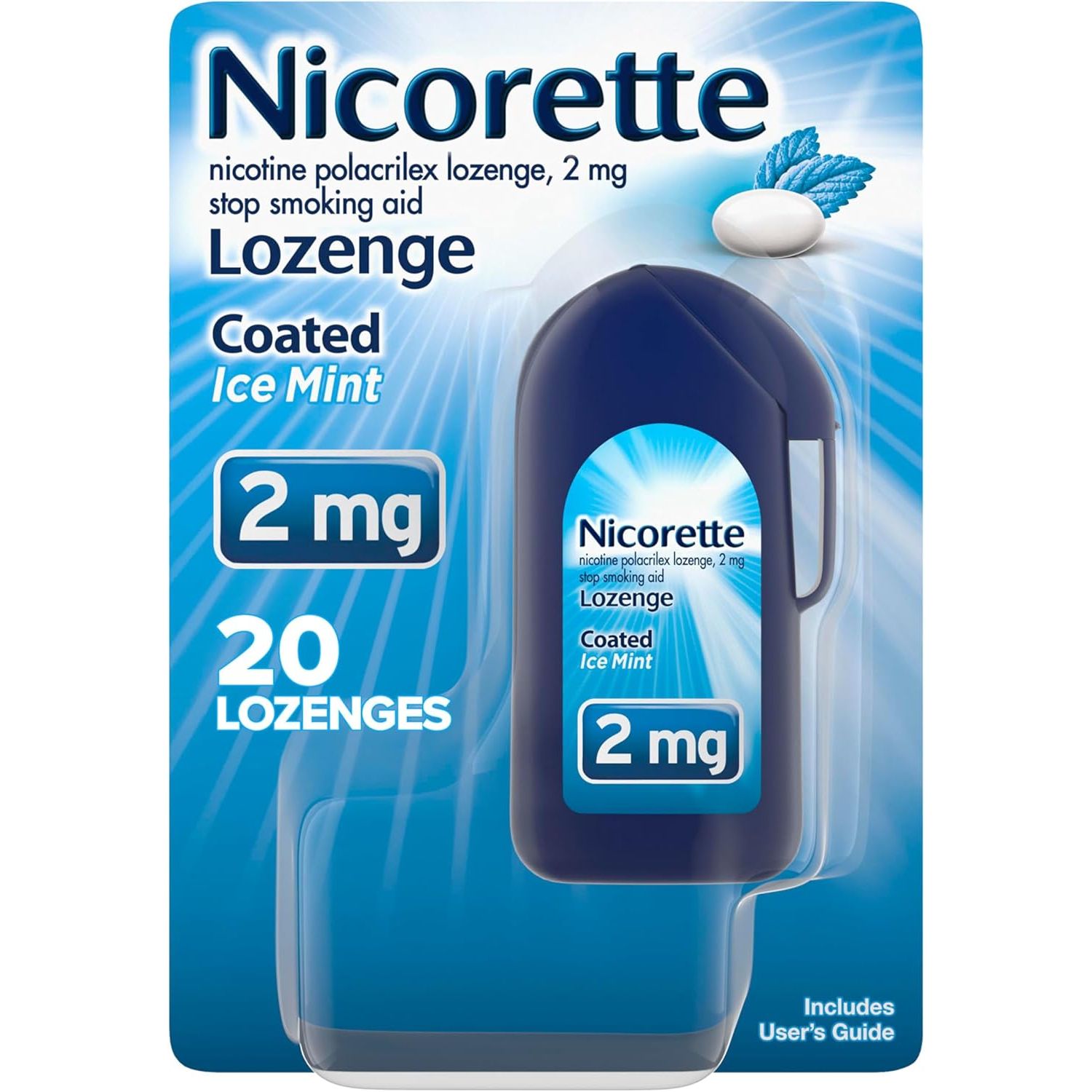 Buy now Nicorette 2 mg Coated Nicotine Lozenges to Help Stop Smoking - Ice Mint Flavored Stop Smoking Aid, 20 Count Lozenge Default at indiglob india
