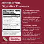 Physician's CHOICE Digestive Enzymes for Bloating & Digestion - Fast-Acting 16 Enzyme Formula with Organic Prebiotics & Probiotics for Gut & Digestive Health - Meal Time Discomfort Relief - 30 CT