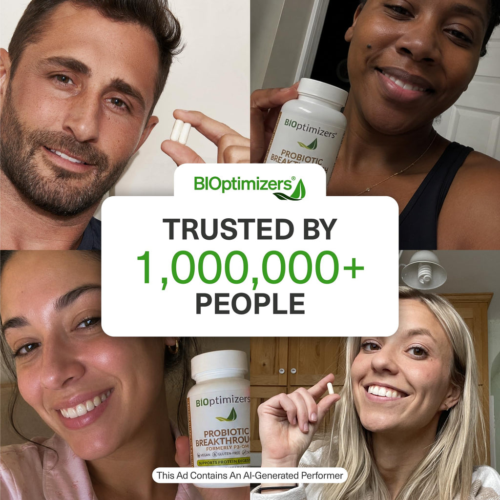 BIOptimizers Probiotic Breakthrough – Lactobacillus Plantarum OM Probiotics & Prebiotics Health Supplement for Gut, Digestive & Immune Support Probiotics for Women Men Elderly– 60 Vegan Capsules