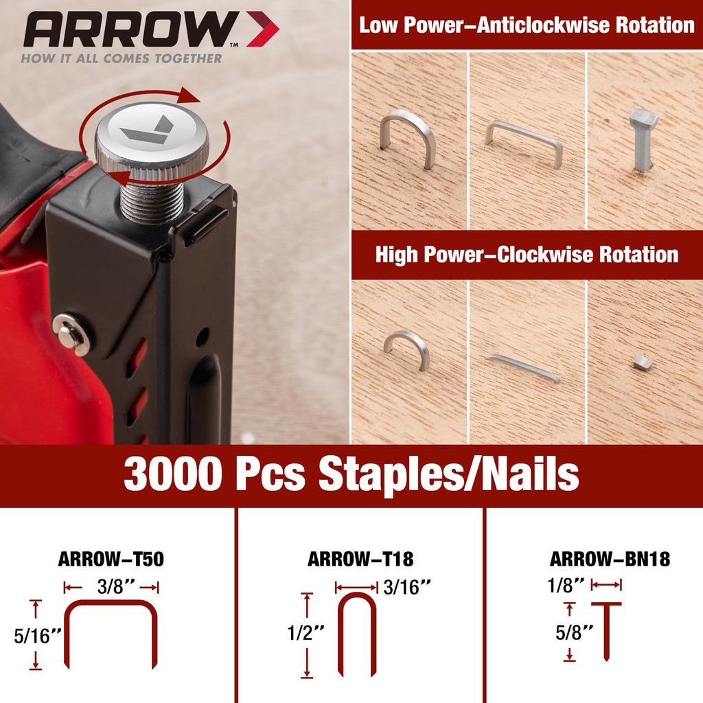 Arrow Heavy Duty 3-in-1 Upholstery Staple Gun with 3000 Staples