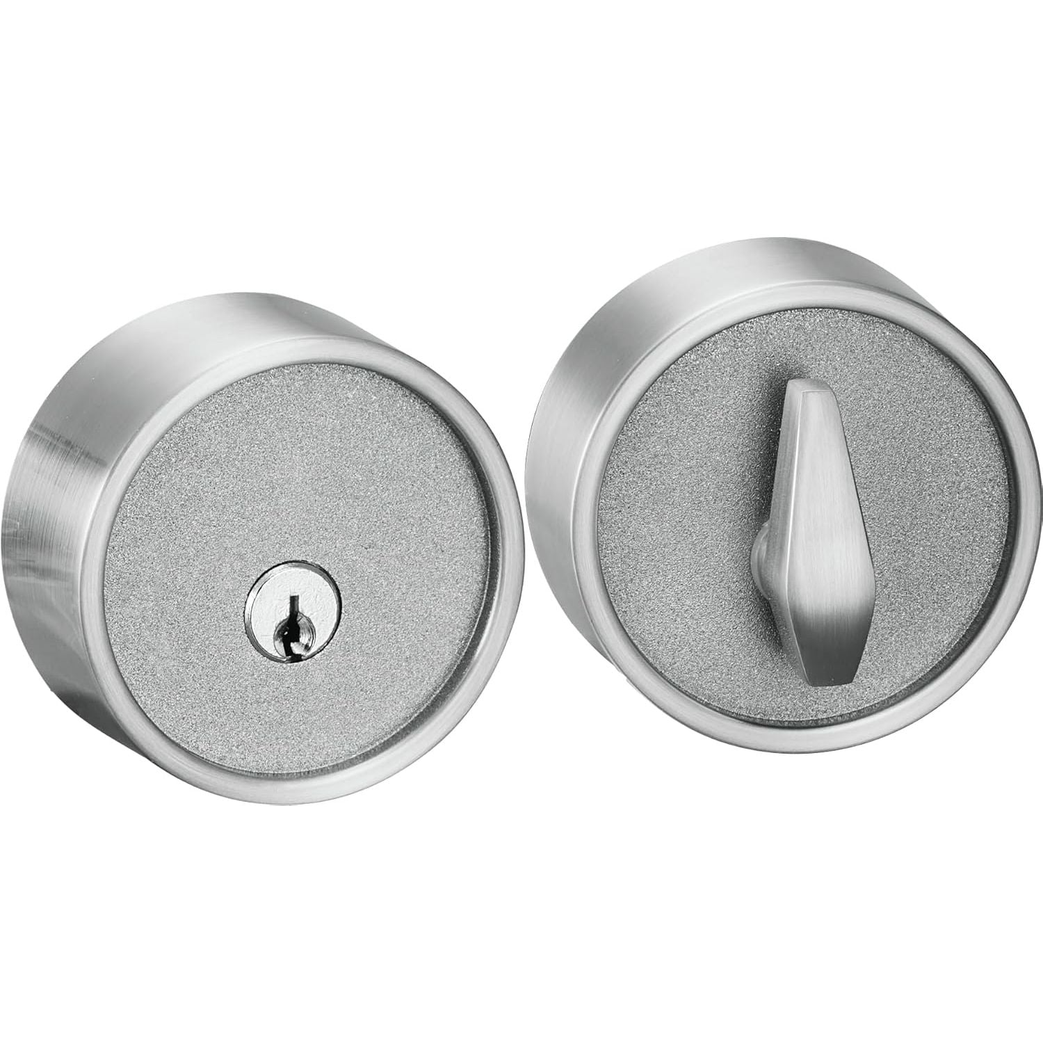 Buy now Berlin Modisch Zero Gravity Urban Series Dummy Lever Door Handle Pack of 2 Non-Turning Single Side Pull Only Lever Set [for Closet or French Doors] Heavy Duty – Iron Black Finish Deadbolt [Single Cylinder] Satin Nickel at indiglob india