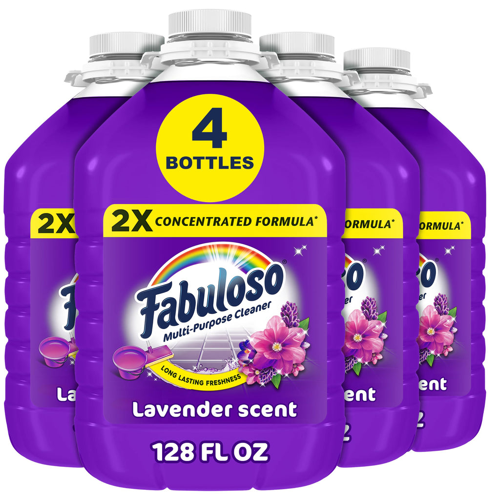 Fabuloso 2X Multi-Purpose Cleaner, No Rinse Floor Cleaner, Long-Lasting Freshness, Lavender Scent, 128 fl oz