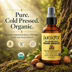 PURA D'OR ORGANIC Moroccan Argan Oil Pure Cold-Pressed Hair & Skin, 4oz