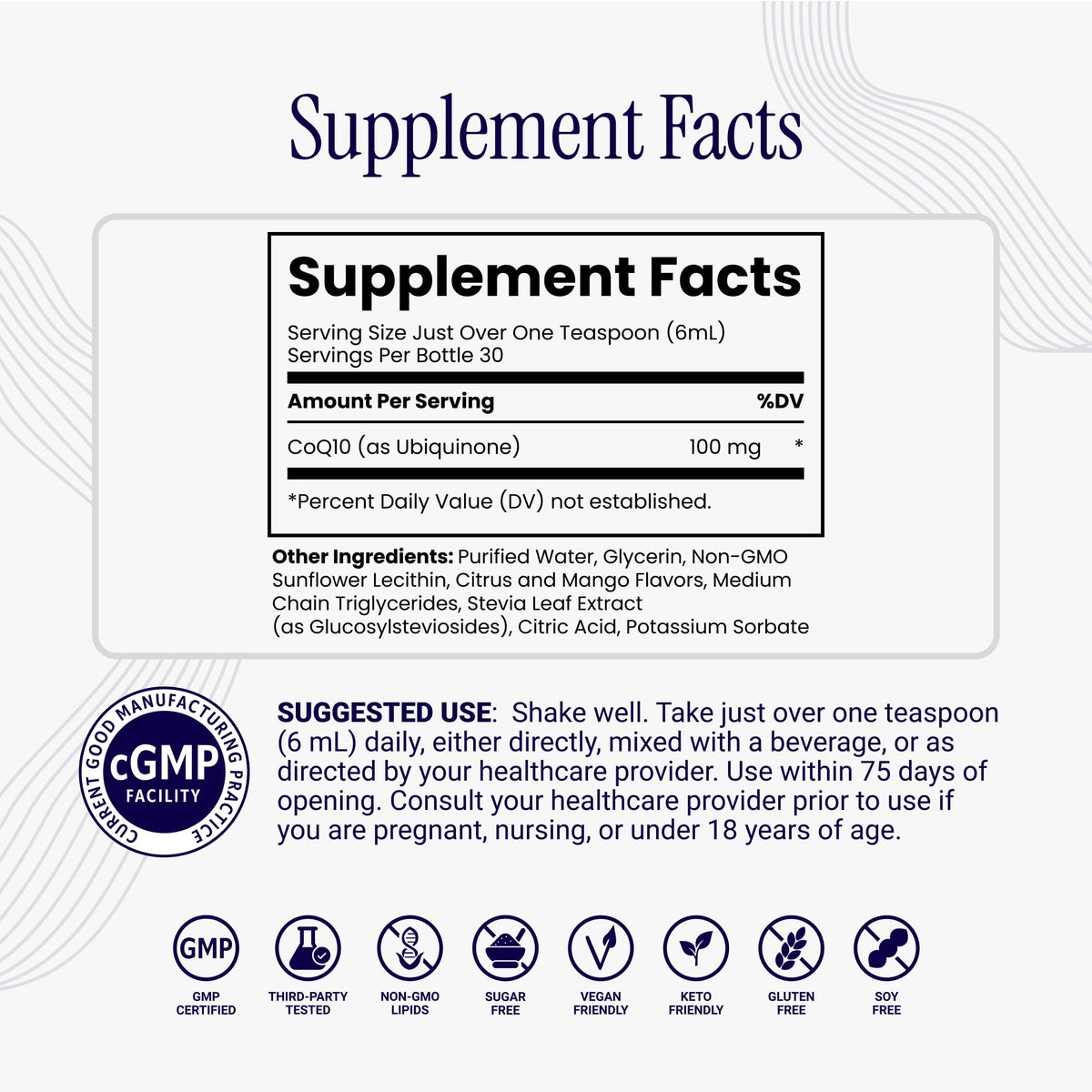 Rho Nutrition Liposomal CoQ10 Liquid Supplement