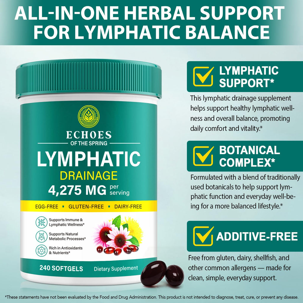 Lymphatic Drainage Supplements, 4275mg Lymph System Support for Immune