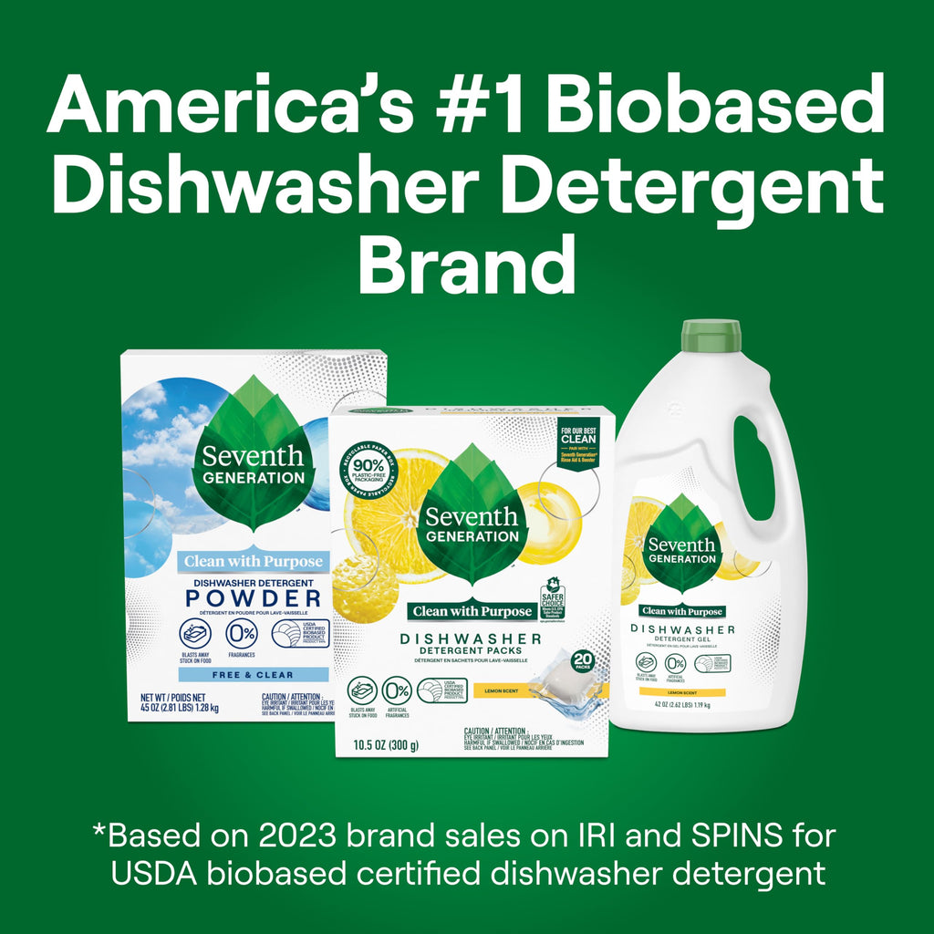 Buy now Seventh Generation Dishwasher Detergent Packs Free & Clear Pack of 5 for sparkling dishes Dishwasher tabs 45 count at indiglob india