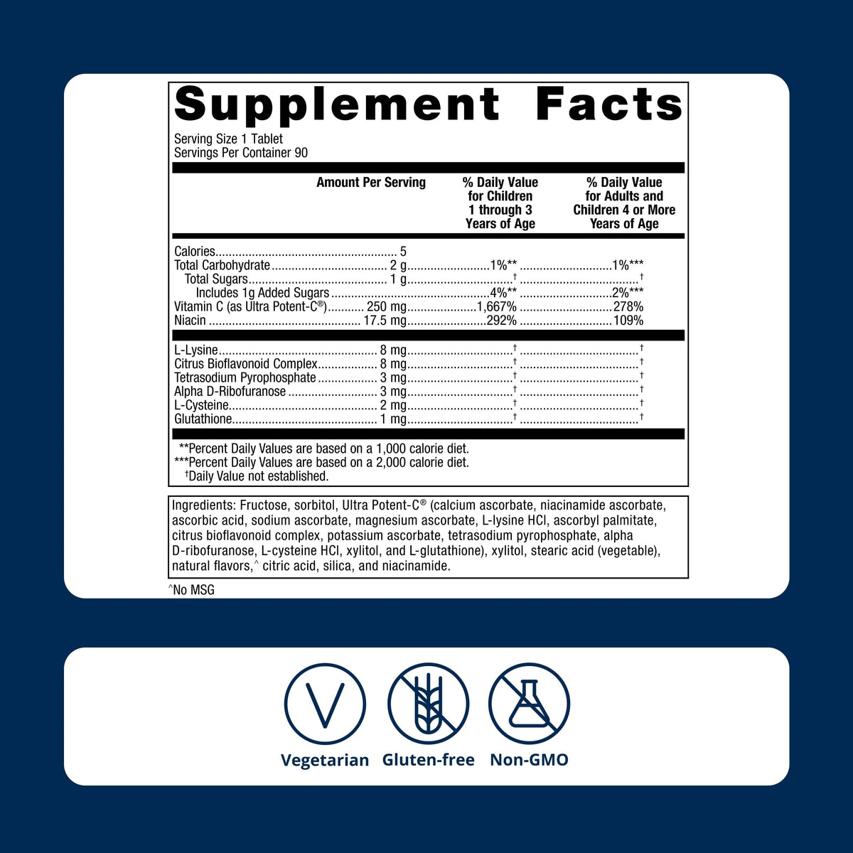 Metagenics Ultra Potent-C Chewable, Natural Orange Blast Flavor, 90 Tablets