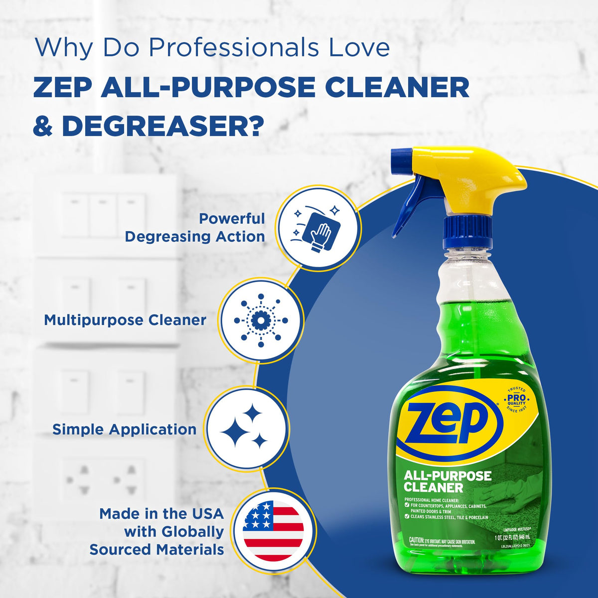Zep Acidic Toilet Bowl Cleaner 32 oz (1ct) & All-Purpose Cleaner (1ct