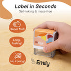 StiKiddo® Personalized Name Stamp for Clothing Kids Waterproof, Custom Name Stamp for Clothes, Paper & School Supplies, Customizable Fabric Stamp with Permanent & Waterproof Ink