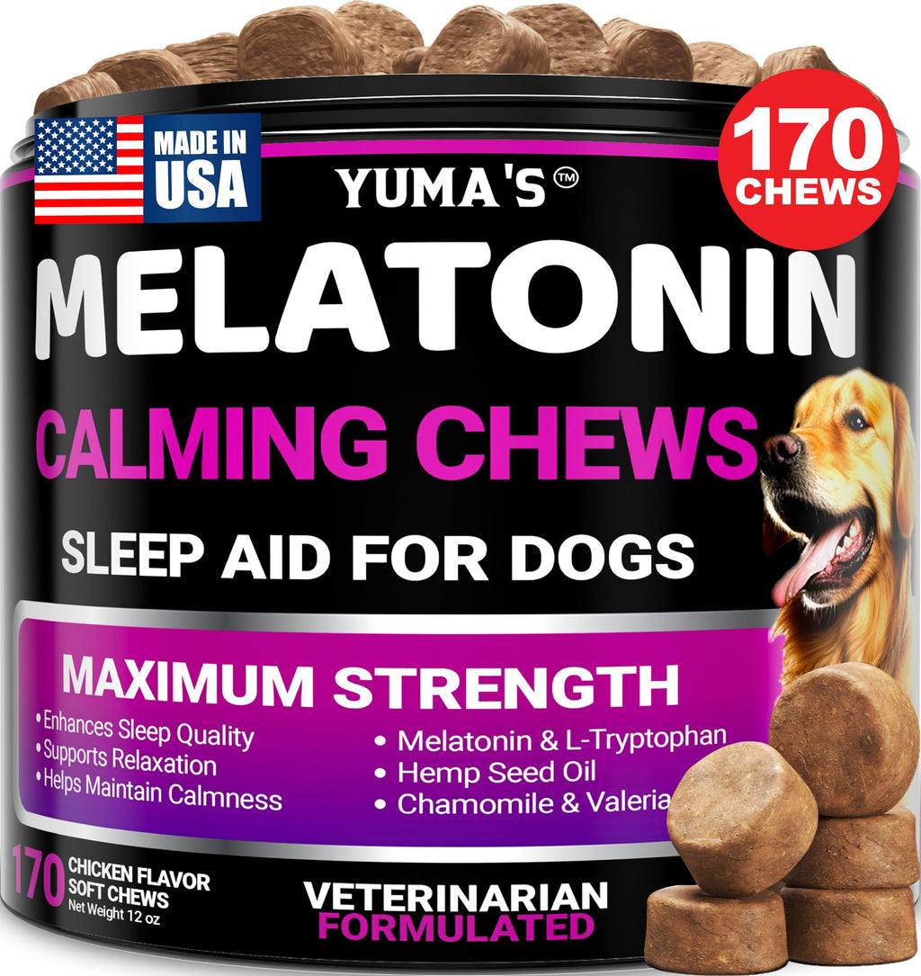 Melatonin for Dogs - 170 Chews - Melatonin Chews for Small and Large Dogs