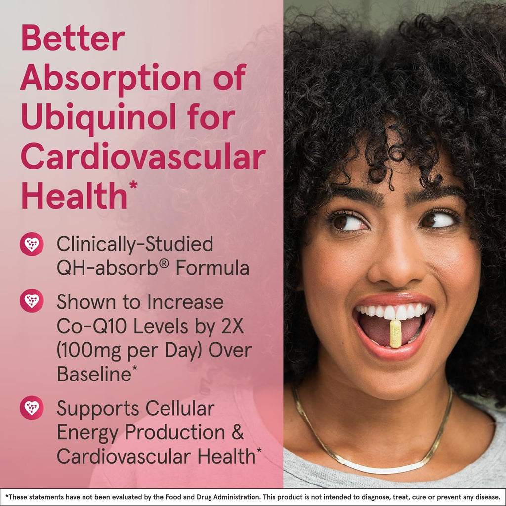 Buy now Jarrow Formulas QH-Absorb, 100 mg, Ubiquinol Dietary Supplement for Healthy Cardiovascular Function, 60 Softgels, 60 Day Supply at indiglob india