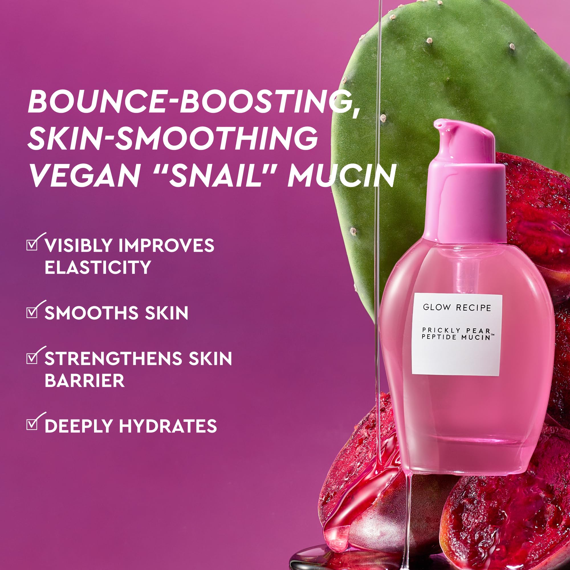 Buy now Glow Recipe Prickly Pear Peptide Mucin - Vegan "Snail" Mucin Face Serum to Hydrate & Repair Skin Barrier with Pore Refining Bio-Active Peptides & Deep Hydration - Glass Skin Korean Skincare (40ml) at indiglob india