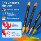 ARTISTRO 100 Dual-Tip Acrylic Paint Marker Pens with Storage Bag