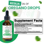 Resilia Premium Oregano Oil Drops | 34 mg Oregano Oil Per Serving | Herbal Liquid Supplement | Non-GMO | Easy-to-Use Dropper | 60 ml