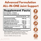 Arazo Nutrition Glucosamine Chondroitin Turmeric Msm Boswellia - Joint Support Supplement for Relief for Bones, Back, Knees, Hands (180 Tablets)