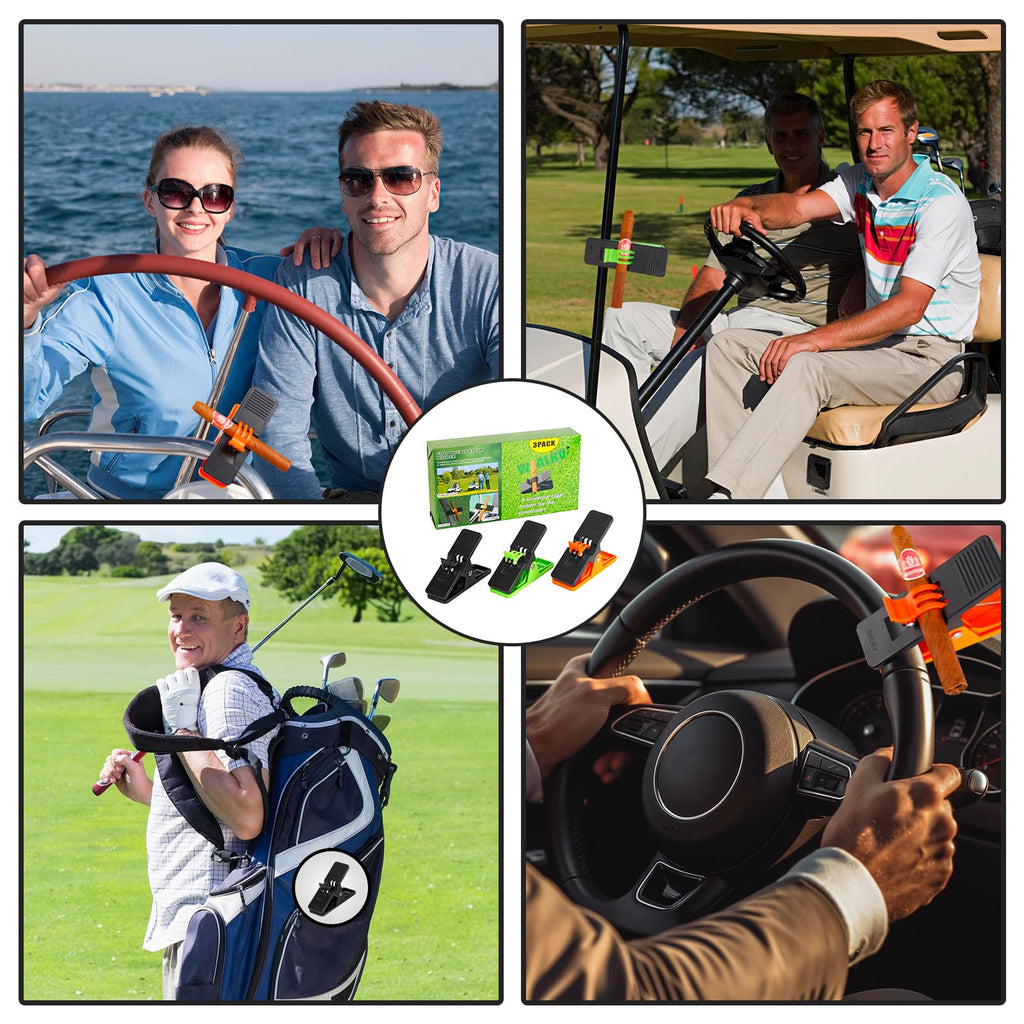 3PACK Cigar Holder For Golf Cart ,Golf Cart Accessories Cigar Gifts For Golfers