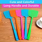 Fly Swatter,5 Pack Plastic Heavy Duty Manual Fly Killer, Long Handle Flyswatter, Large Bug Swatters that Work for Indoor and Outdoor